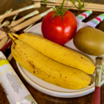 Preparation for painting a Banana, Kiwi and Tomato